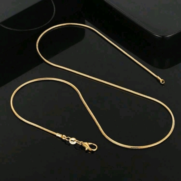 Jewelry - 1mm Elegant 18K Gold Plated Necklace for Women 16"